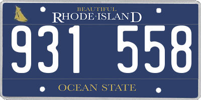 RI license plate 931558