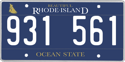 RI license plate 931561