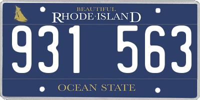 RI license plate 931563