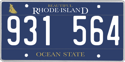 RI license plate 931564