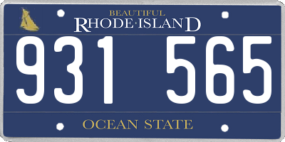 RI license plate 931565