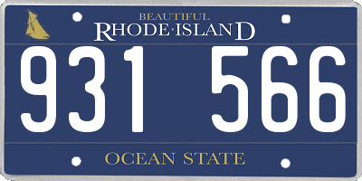 RI license plate 931566