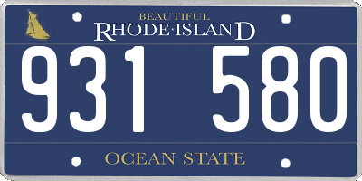 RI license plate 931580