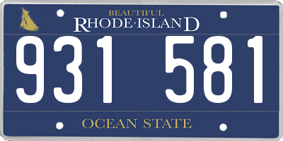 RI license plate 931581