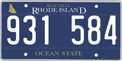 RI license plate 931584