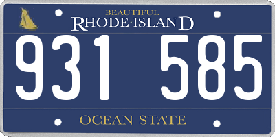 RI license plate 931585