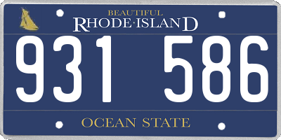 RI license plate 931586