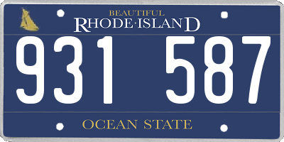 RI license plate 931587