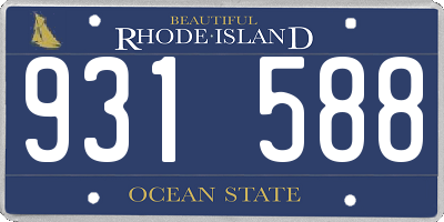 RI license plate 931588