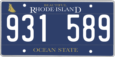 RI license plate 931589