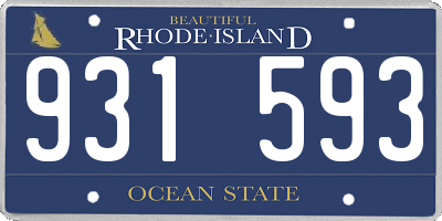 RI license plate 931593