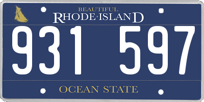 RI license plate 931597