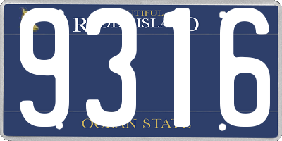 RI license plate 9316