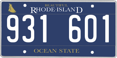 RI license plate 931601