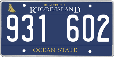 RI license plate 931602