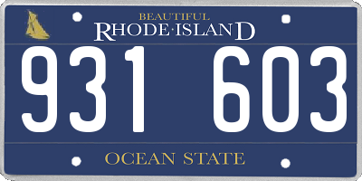 RI license plate 931603
