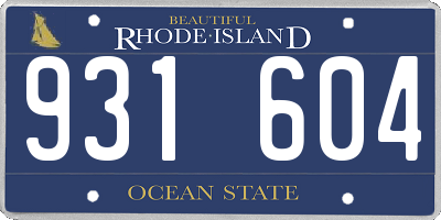 RI license plate 931604