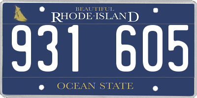 RI license plate 931605