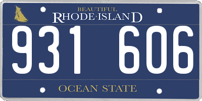 RI license plate 931606
