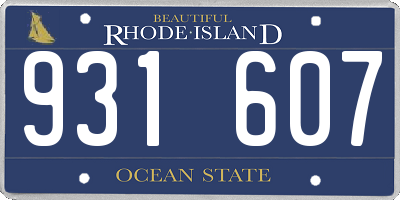 RI license plate 931607