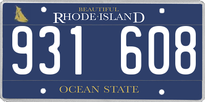 RI license plate 931608