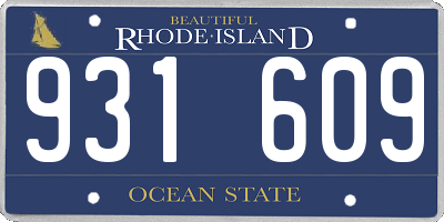 RI license plate 931609