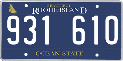 RI license plate 931610