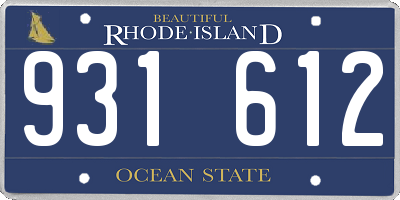 RI license plate 931612