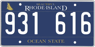 RI license plate 931616