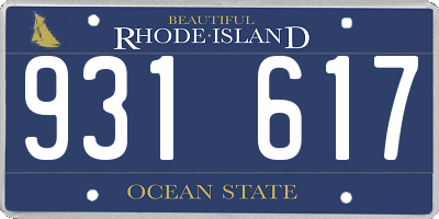 RI license plate 931617