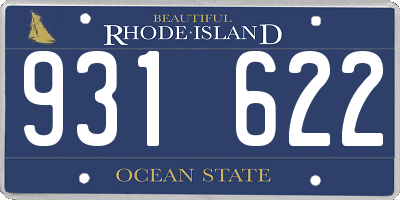 RI license plate 931622