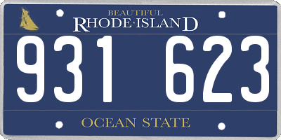 RI license plate 931623
