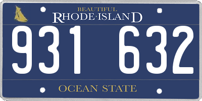RI license plate 931632