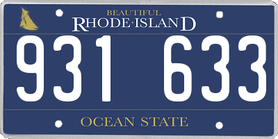 RI license plate 931633