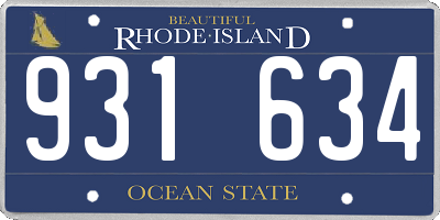 RI license plate 931634