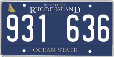 RI license plate 931636