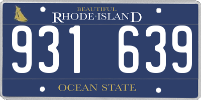 RI license plate 931639