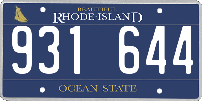 RI license plate 931644
