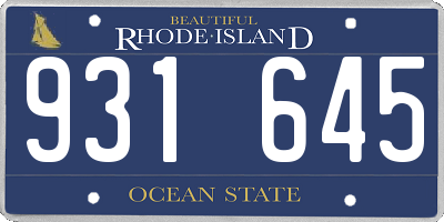 RI license plate 931645