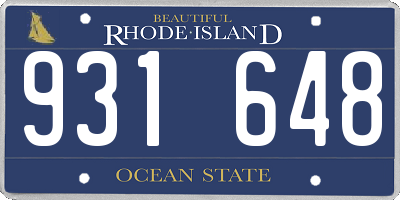 RI license plate 931648