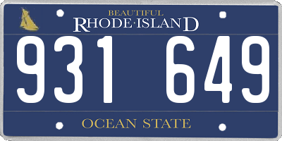 RI license plate 931649