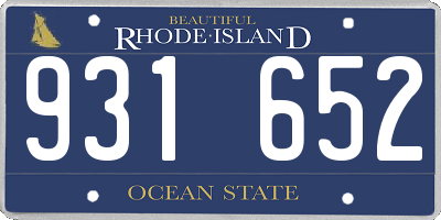 RI license plate 931652