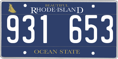 RI license plate 931653
