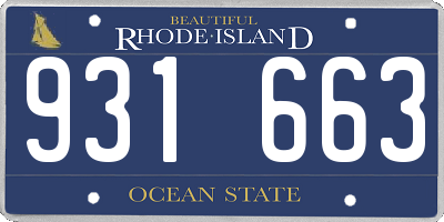 RI license plate 931663