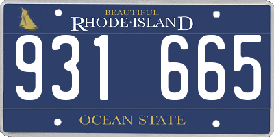 RI license plate 931665