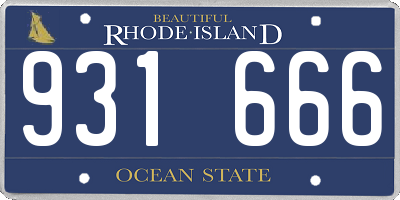 RI license plate 931666