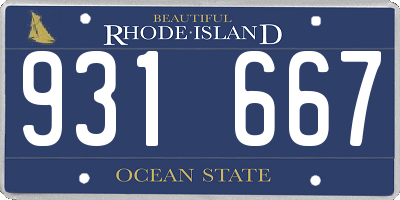 RI license plate 931667