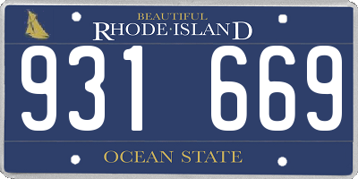 RI license plate 931669