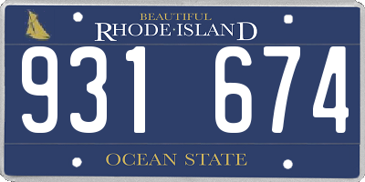 RI license plate 931674
