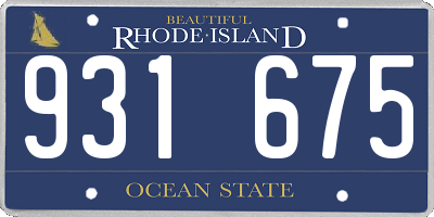 RI license plate 931675